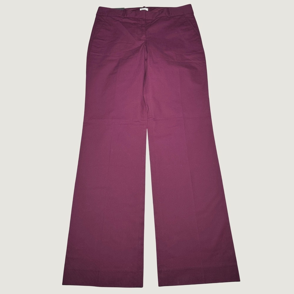 NEW J.Crew Addison Pant City Fit Women 6R Stretch Wide Leg Trouser Burgundy
